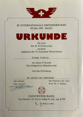 Lebensbaum-Urkunde Erfinderschau
