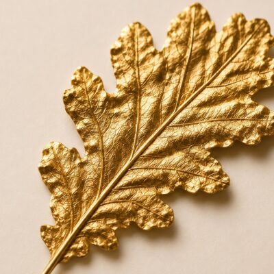natur unikat eiche gold edition 02 eichenblatt detail